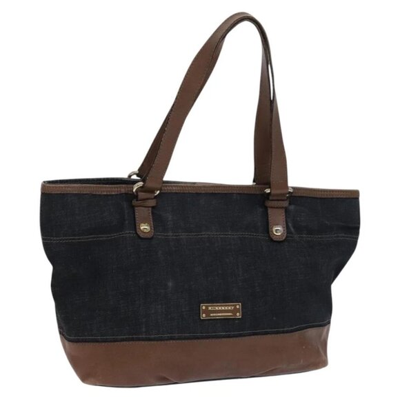 BURBERRY Blue Label Tote Bag Denim Navy - Picture 1 of 14